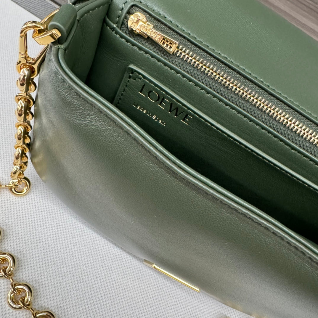 Loewe Goya Mini Pleated Leather Shoulder Bag