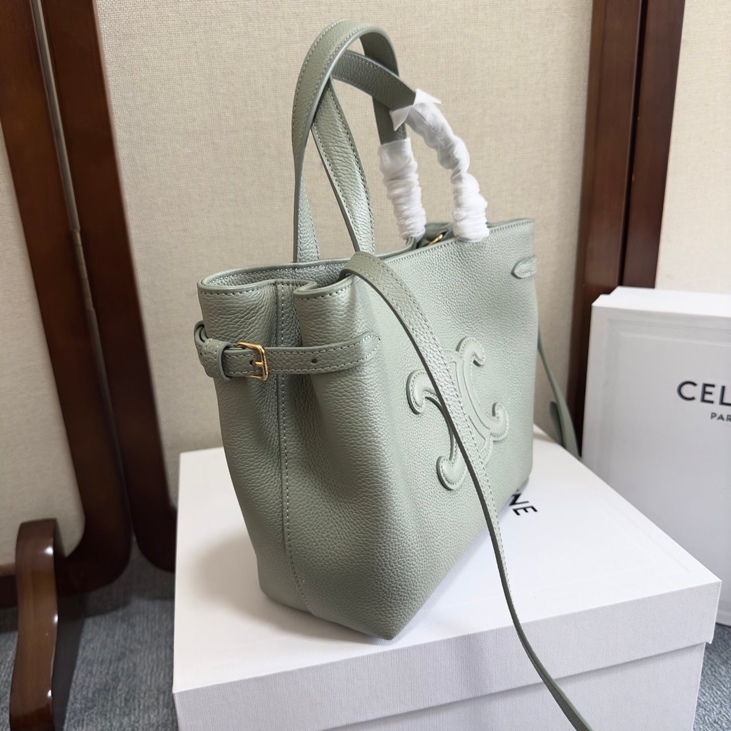 Celine Mini Cabas Anais Cuir Triomphe In Grained Calfskin Leather