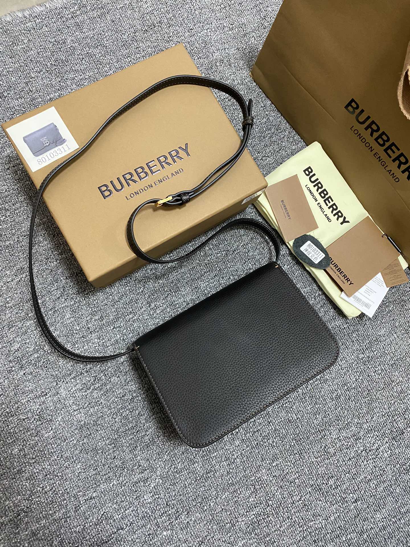 Burberry grainy leather mini TB bag