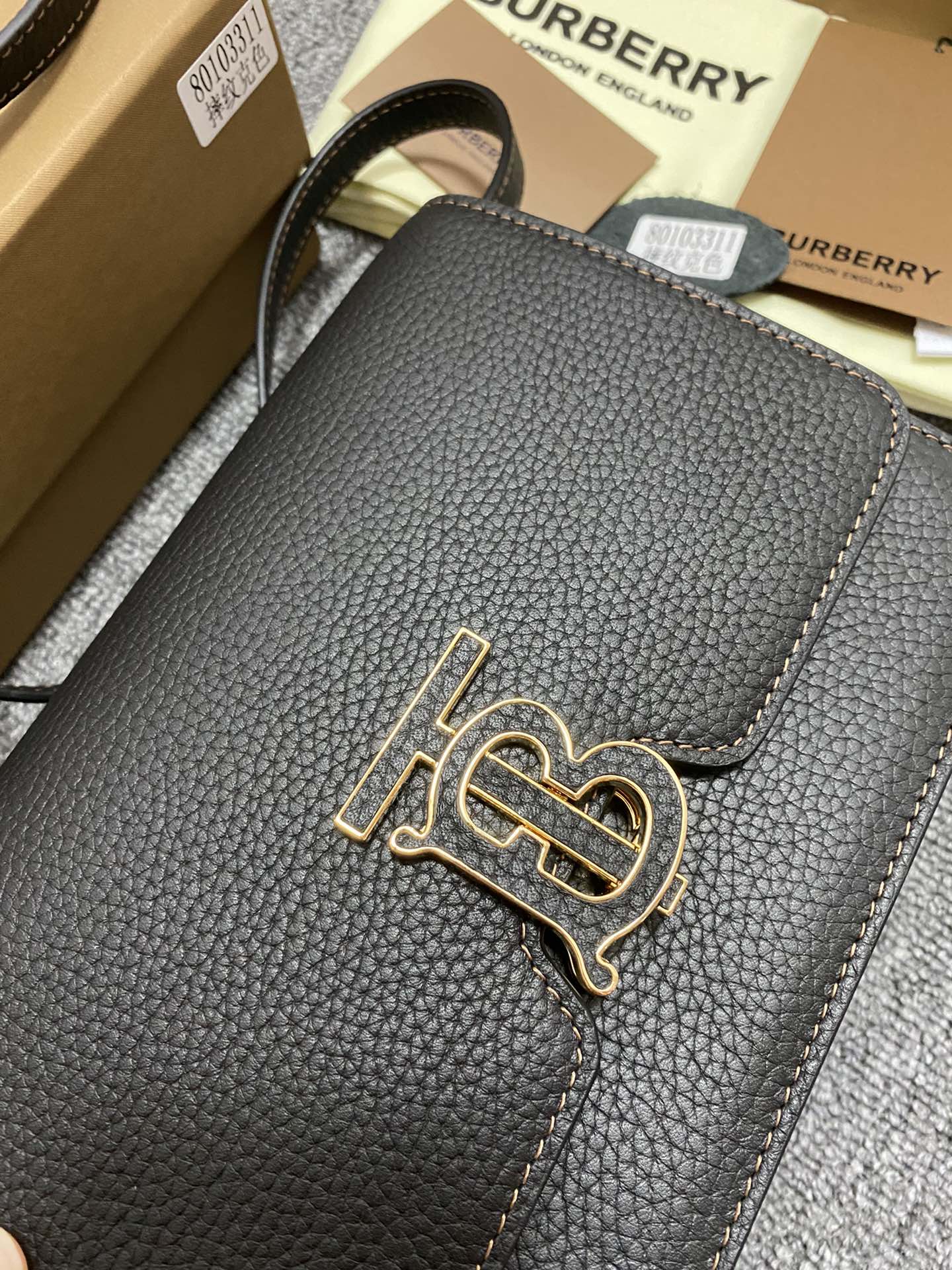 Burberry grainy leather mini TB bag
