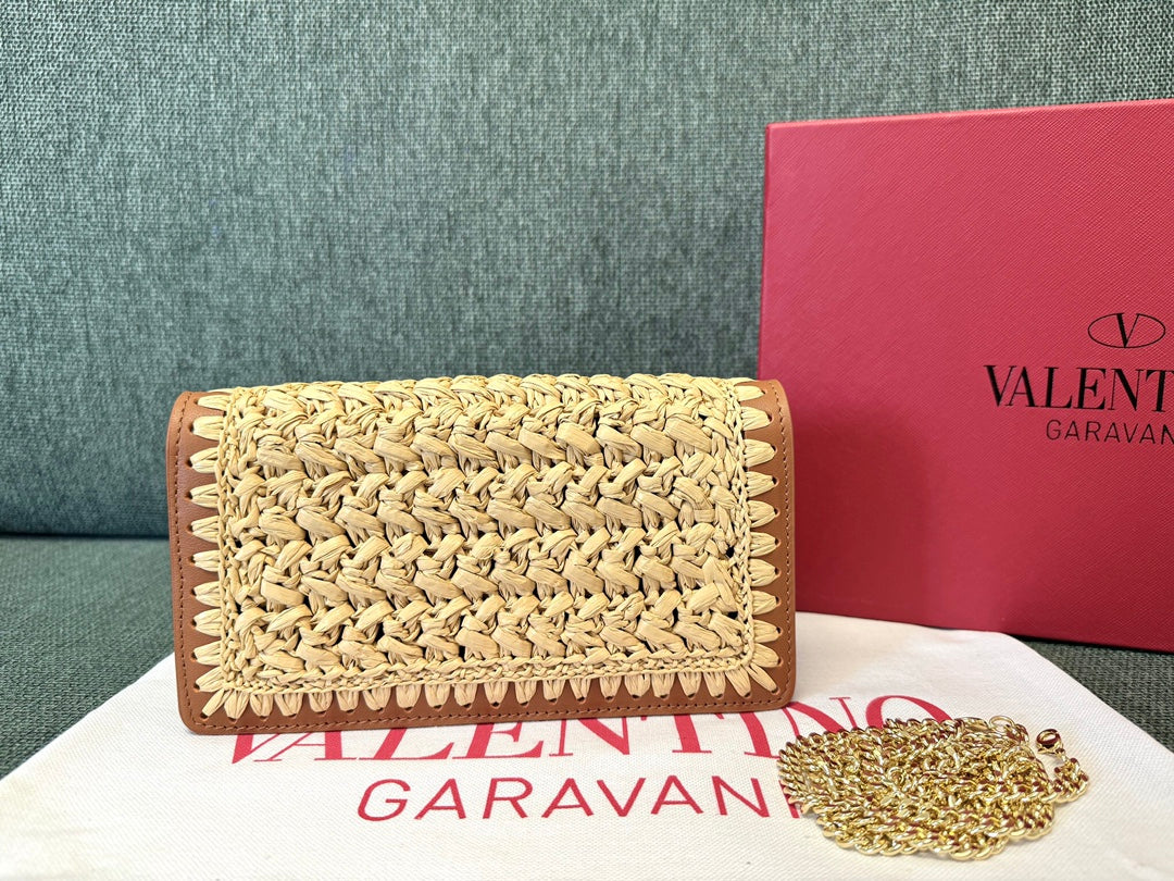 Valentino Garavani Raffia Shoulder Bag