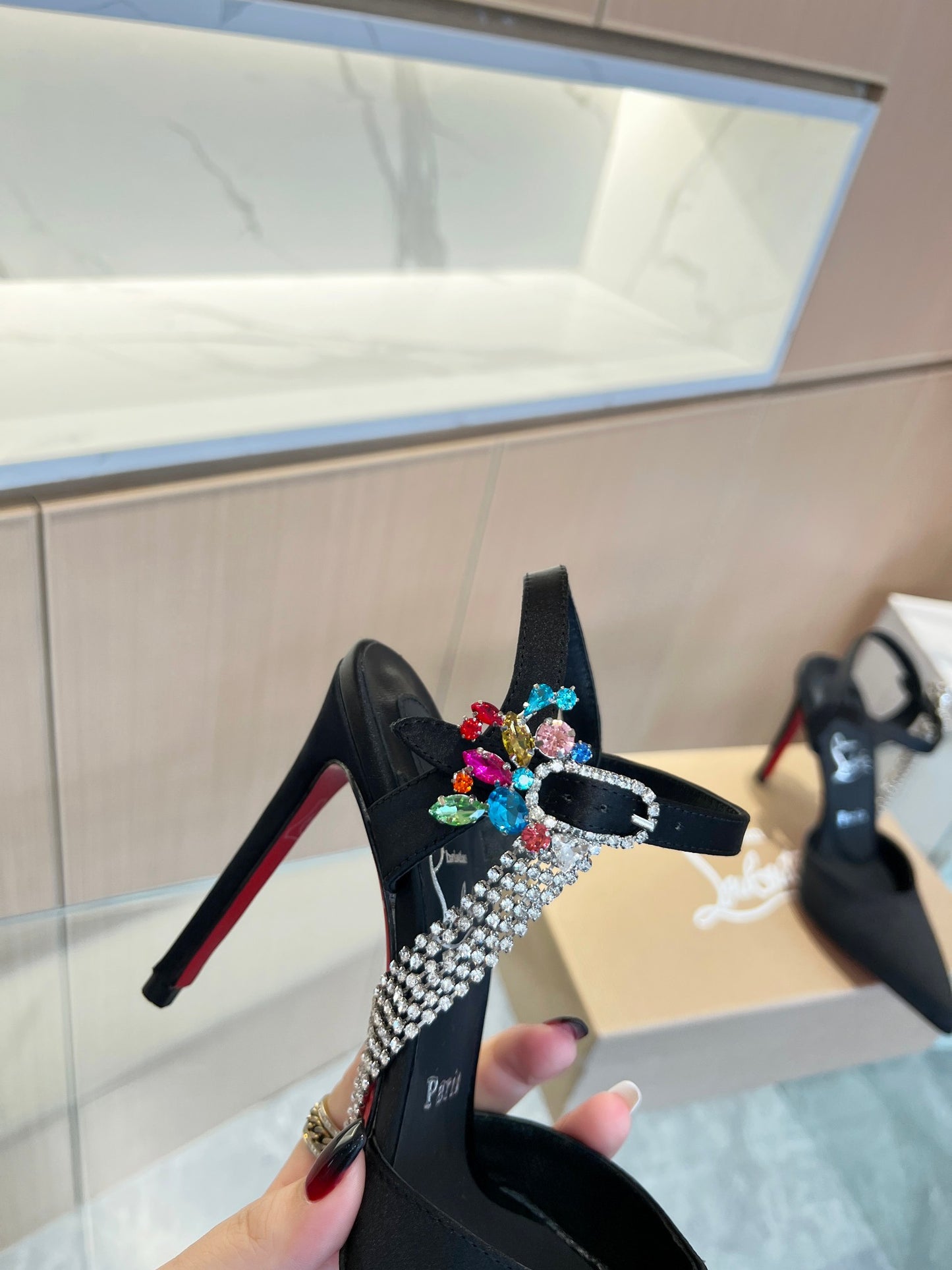 Christian Louboutin Goldina 100 Satin Pump