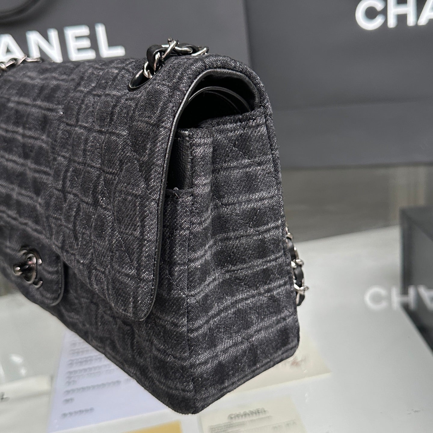 Chanel Pre-owned, Quilted Denim Shoulder Bag, Women, Canvas
