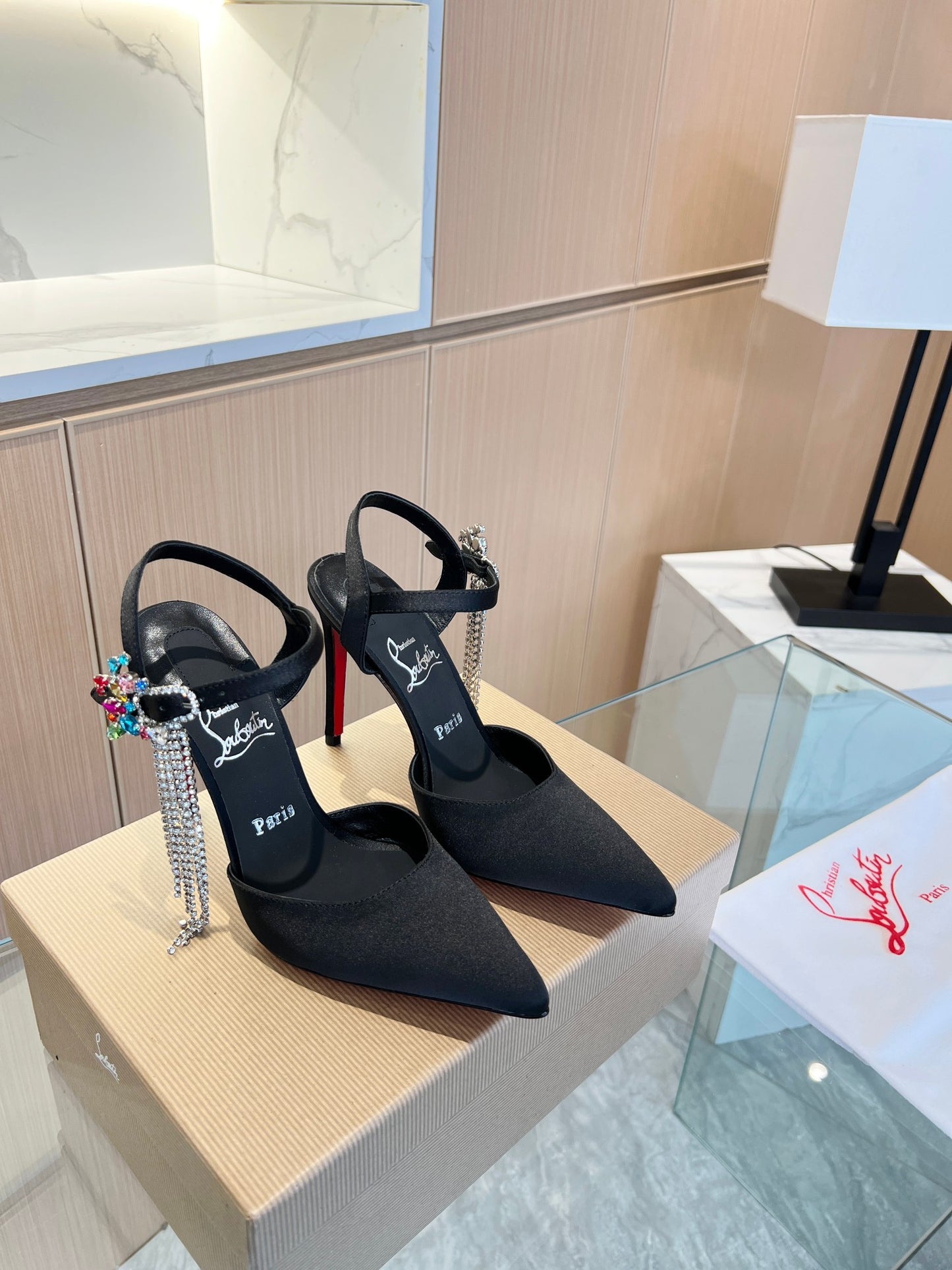 Christian Louboutin Goldina 100 Satin Pump