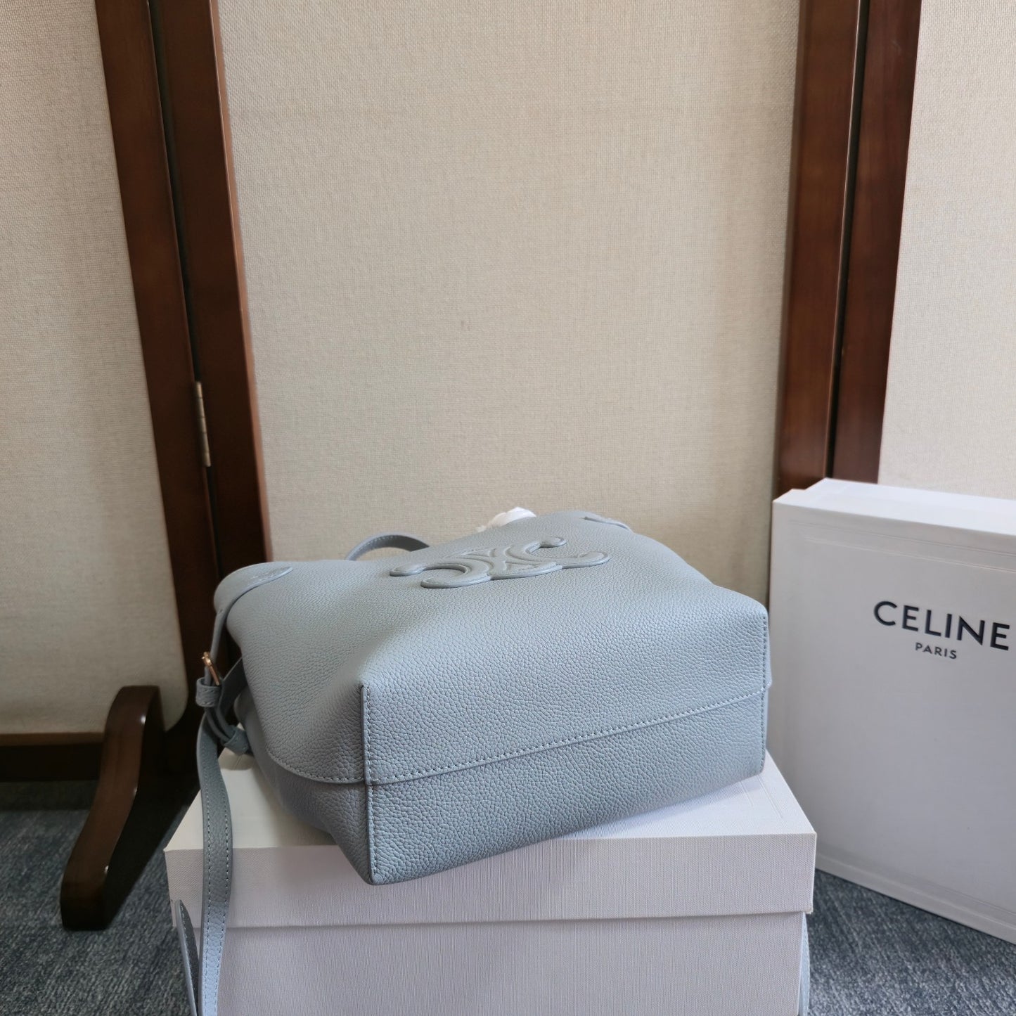 Celine Mini Cabas Anais Cuir Triomphe In Grained Calfskin Leather