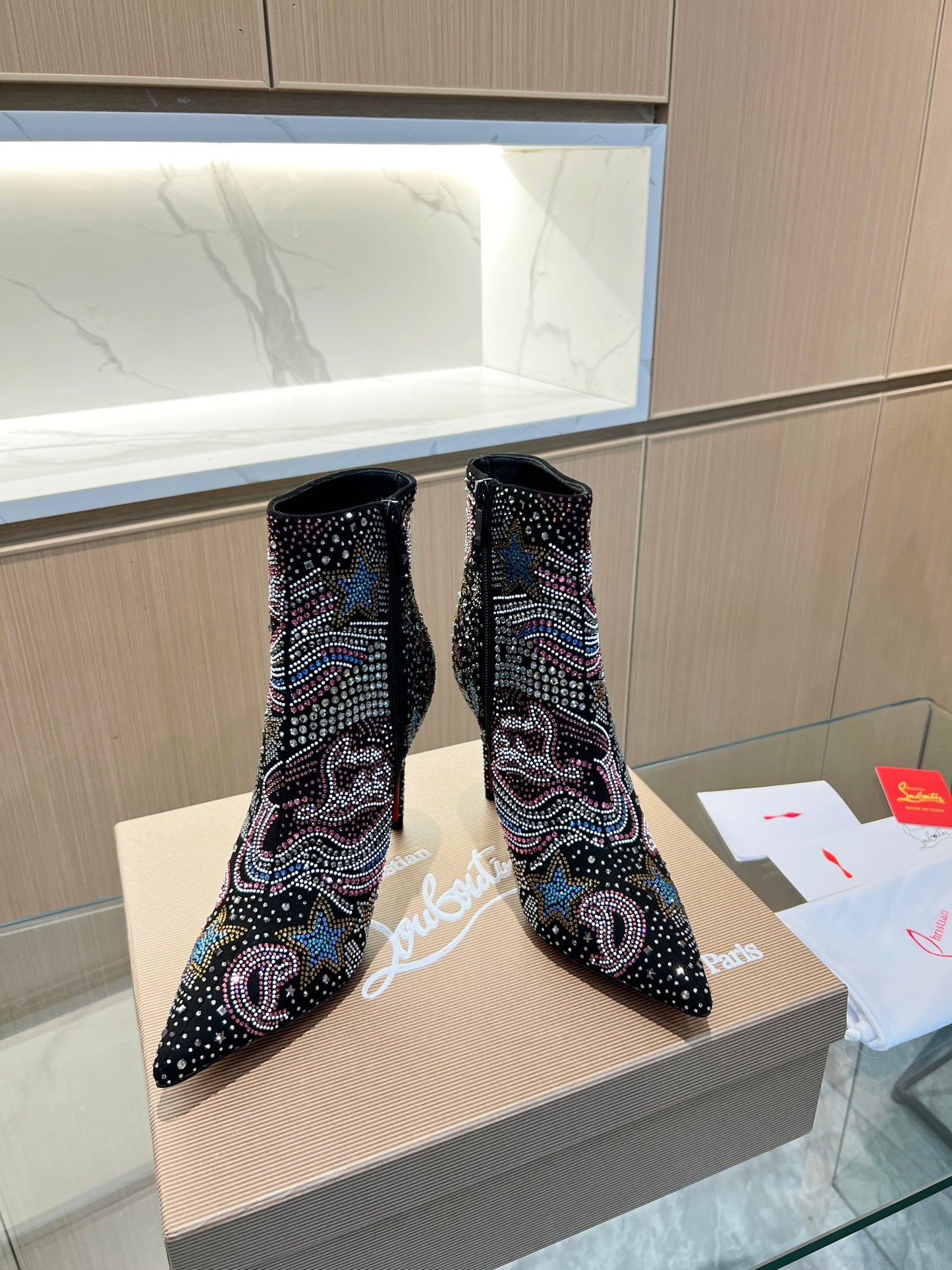 Christian Louboutin So Kate Starlight Red Sole Booties