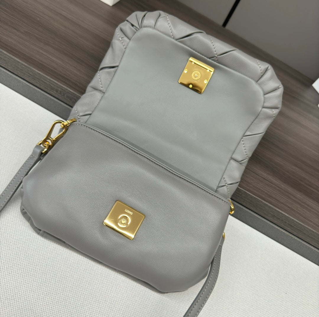 Loewe Goya Mini Pleated Leather Shoulder Bag