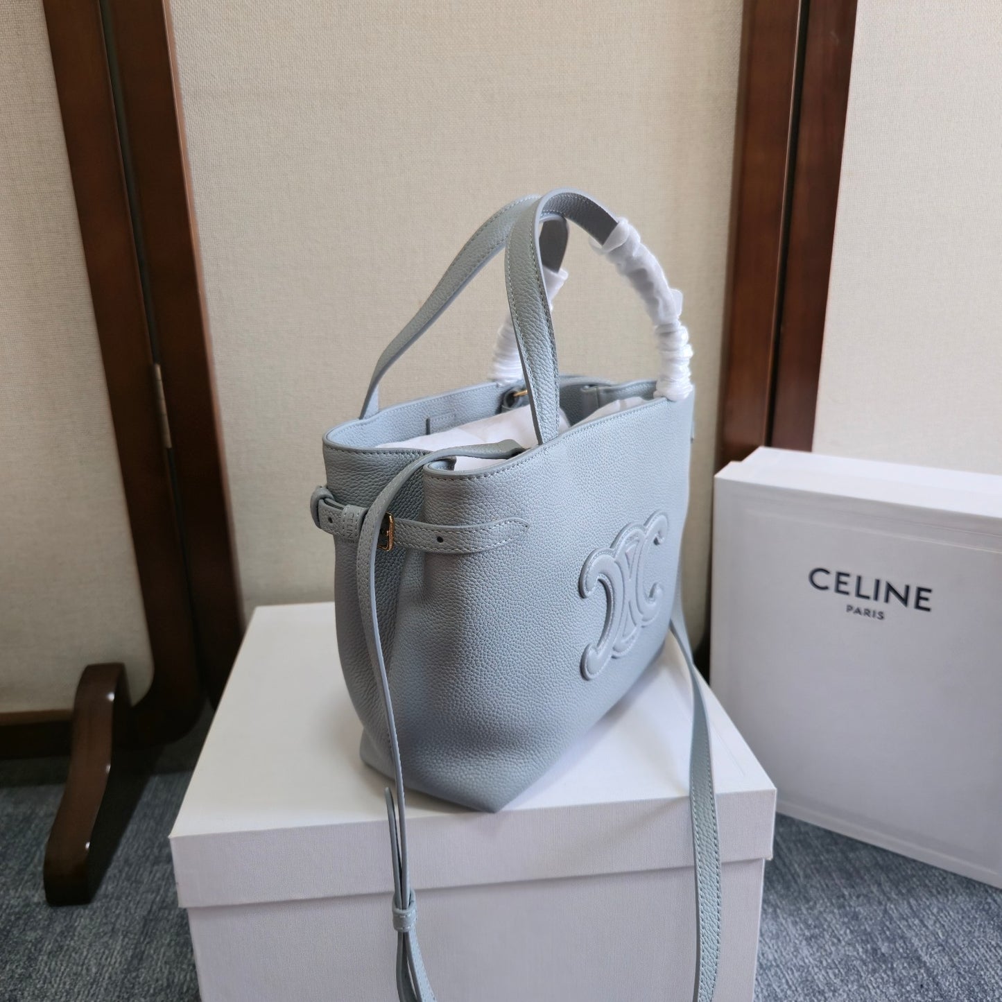 Celine Mini Cabas Anais Cuir Triomphe In Grained Calfskin Leather