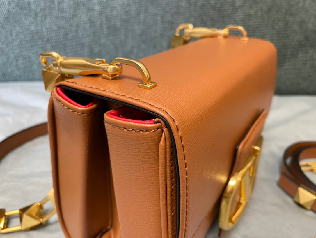 Valentino XW2B0J96 Stud Sign Grainy Calfskin Shoulder Bag