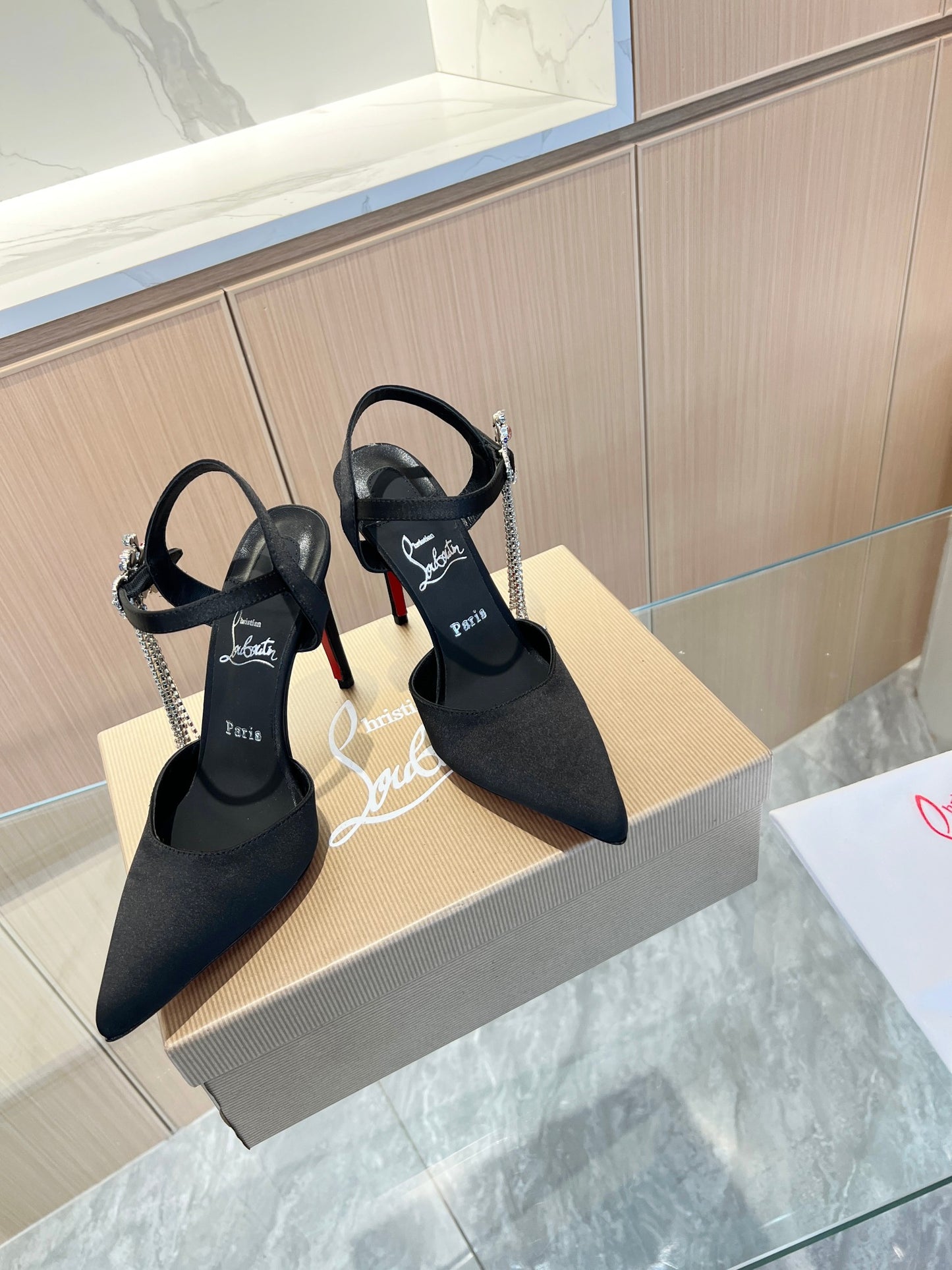 Christian Louboutin Goldina 100 Satin Pump