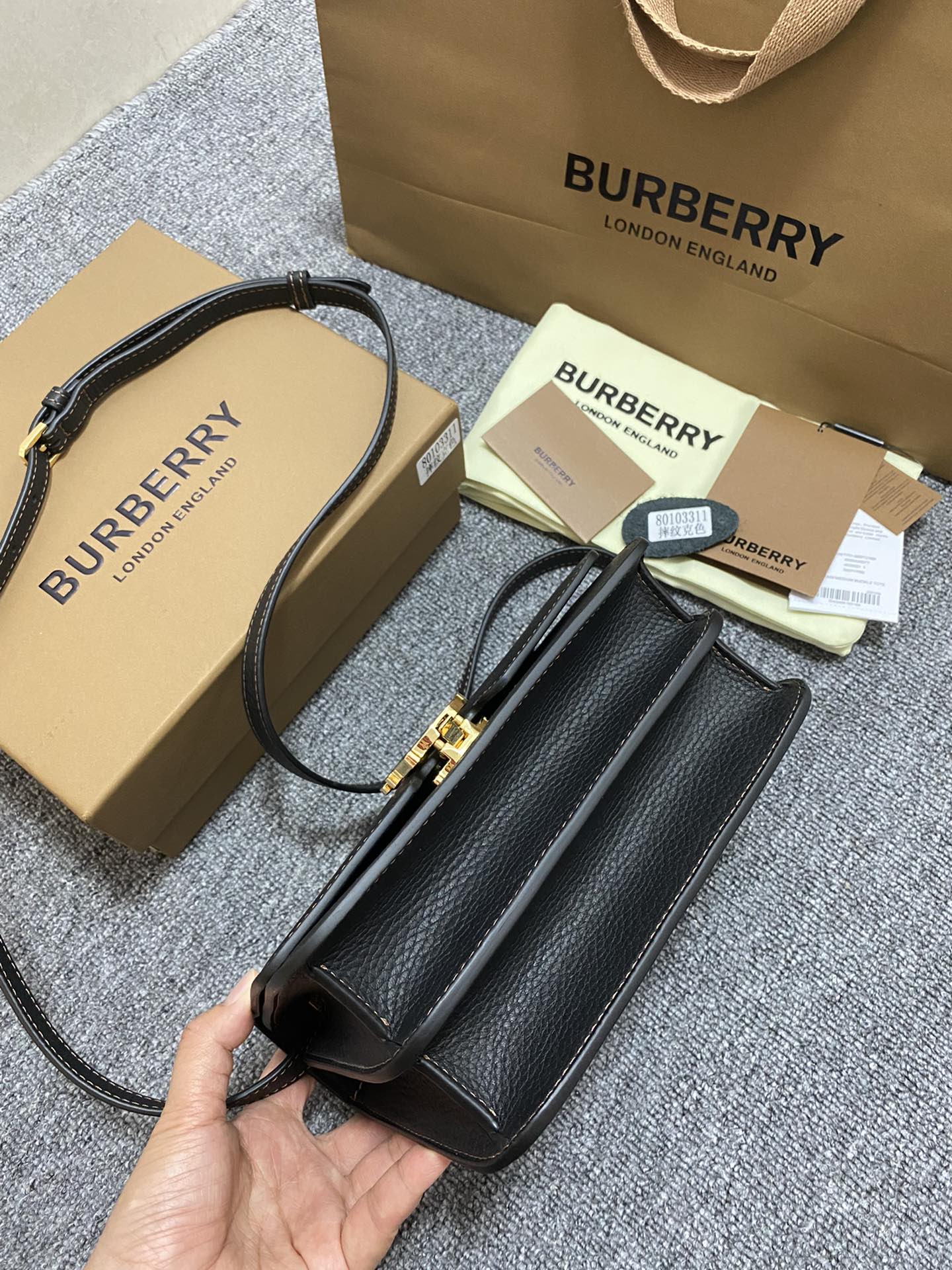 Burberry grainy leather mini TB bag