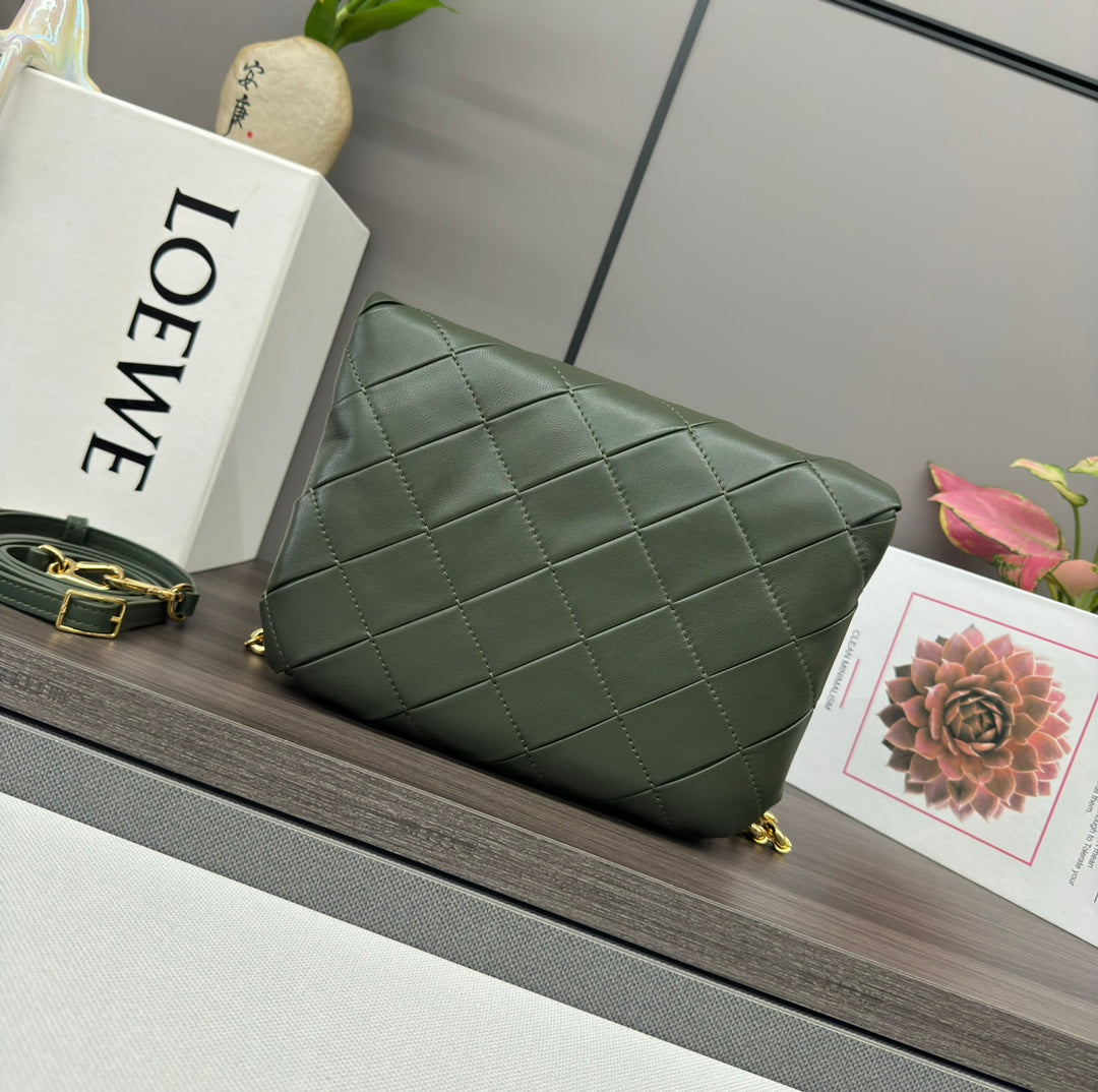 Loewe Goya Mini Pleated Leather Shoulder Bag