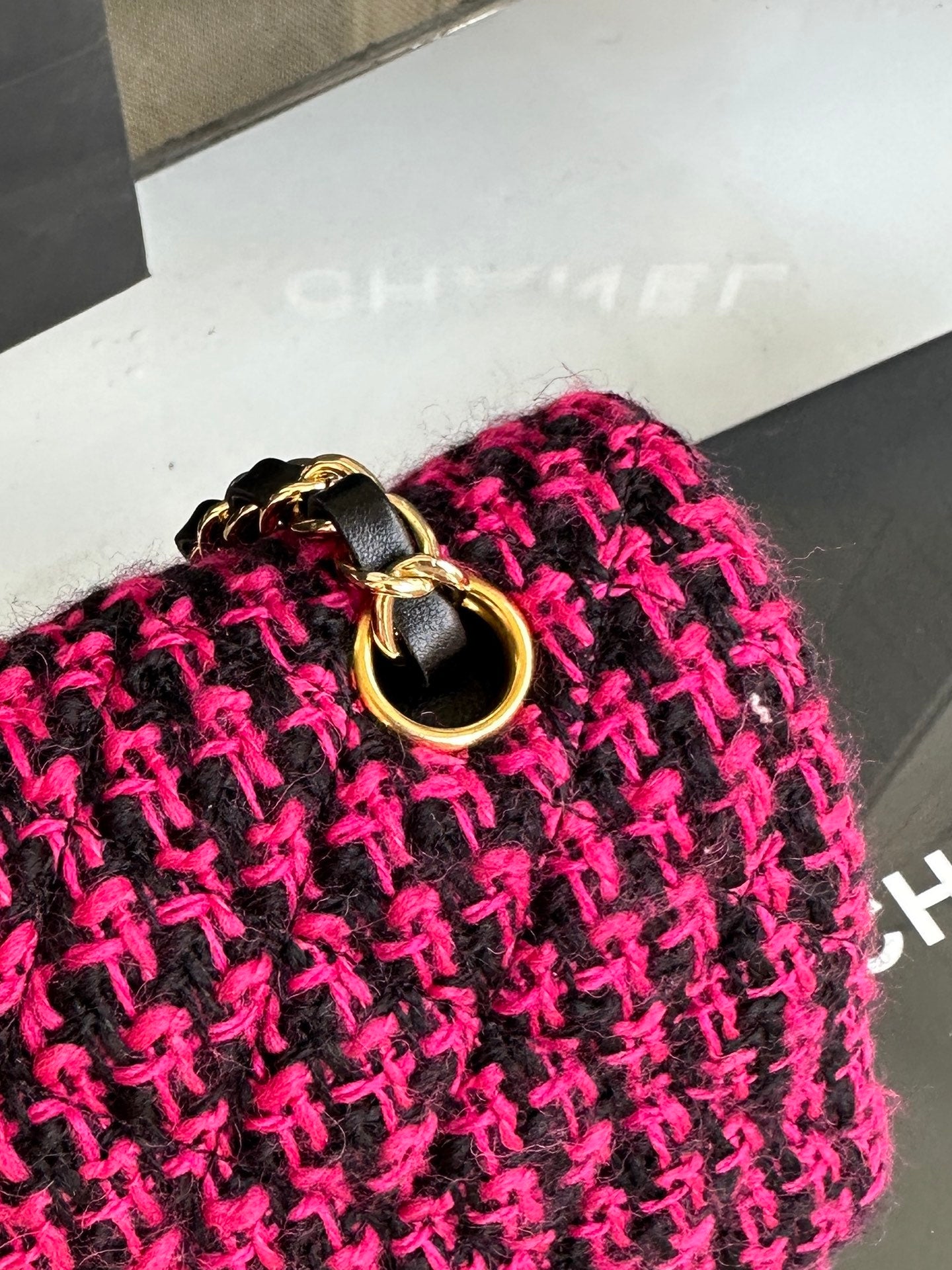 Chanel Timeless Burgundy Tweed Bag