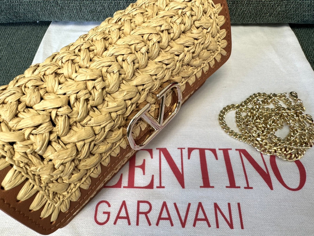 Valentino Garavani Raffia Shoulder Bag