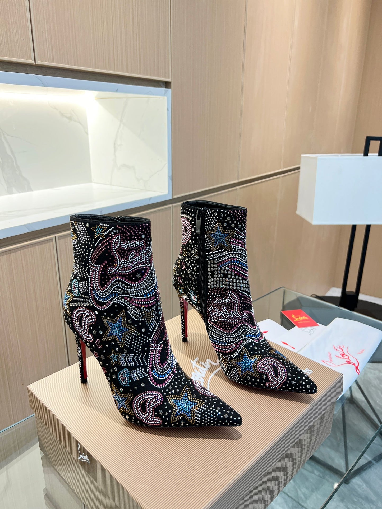 Christian Louboutin So Kate Starlight Red Sole Booties