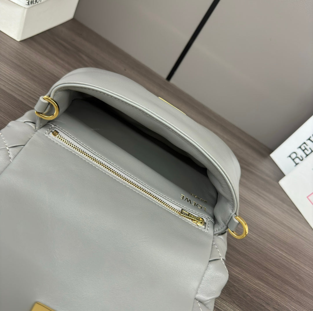 Loewe Goya Mini Pleated Leather Shoulder Bag