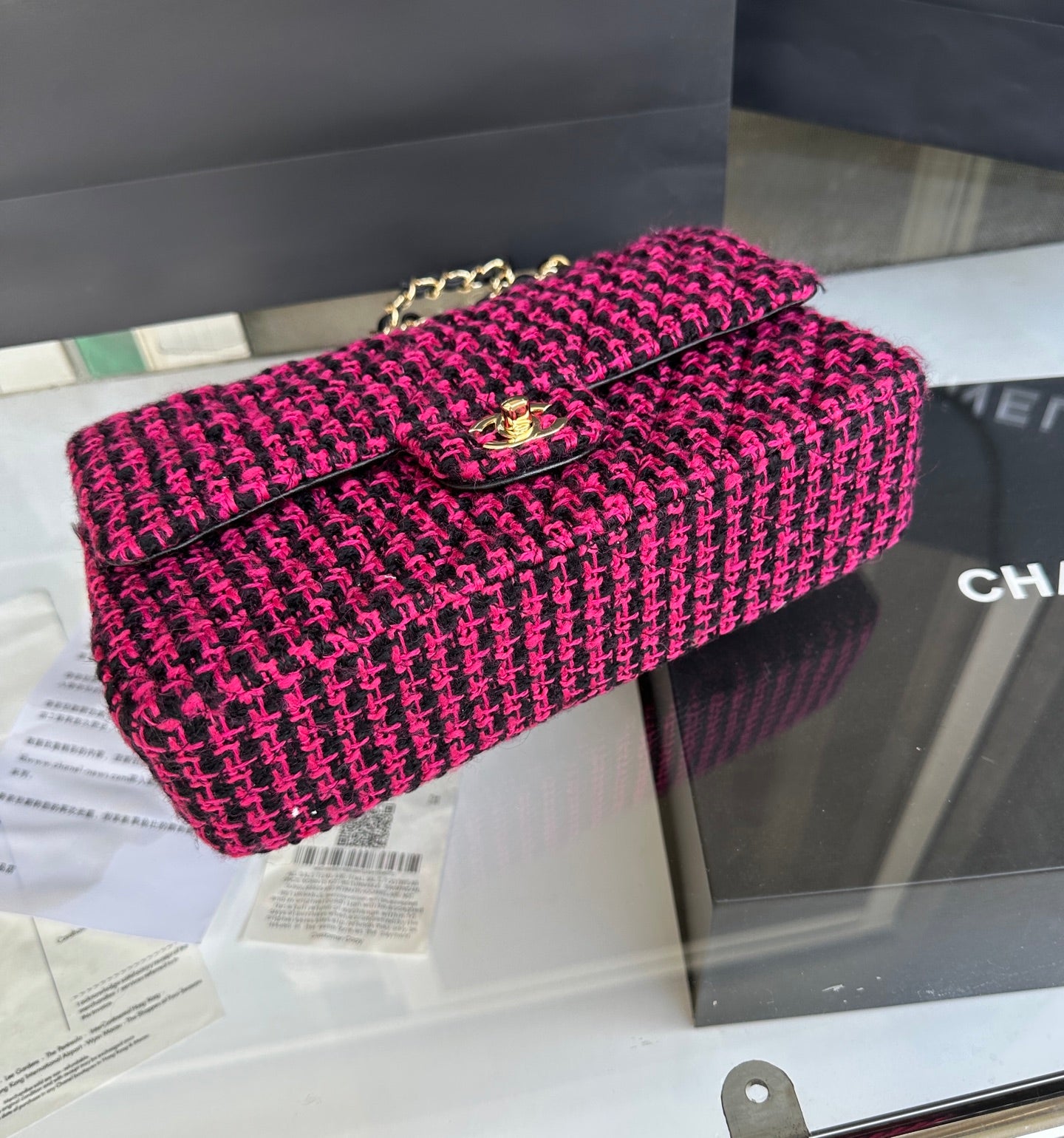 Chanel Timeless Burgundy Tweed Bag