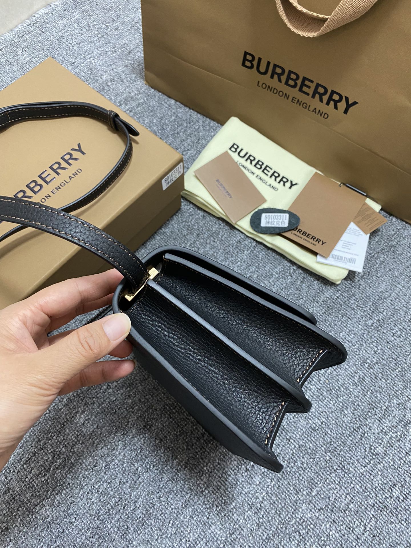 Burberry grainy leather mini TB bag