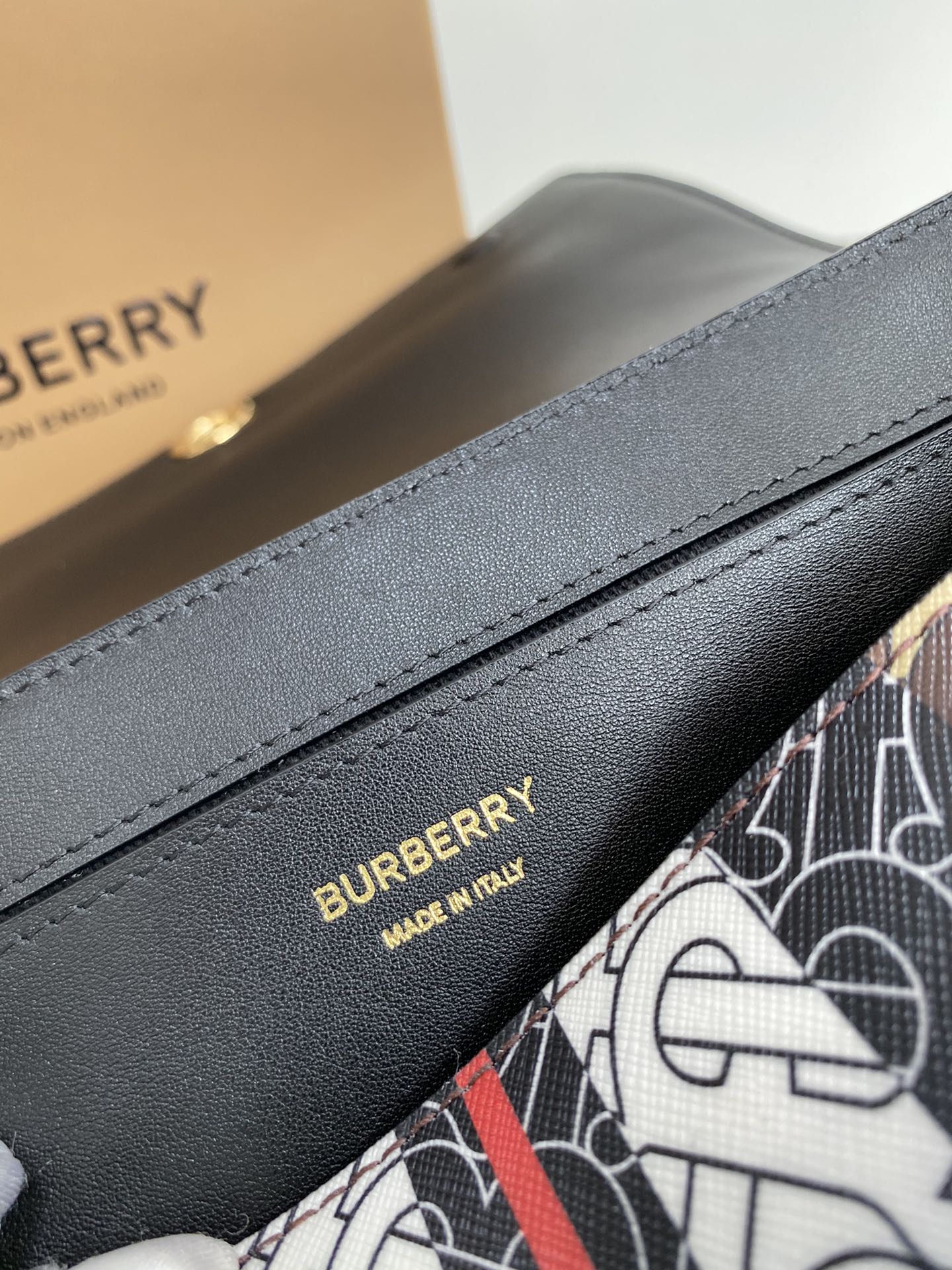 Burberry, Monogram Stripe E-Canvas Note Crossbody Bag, Women