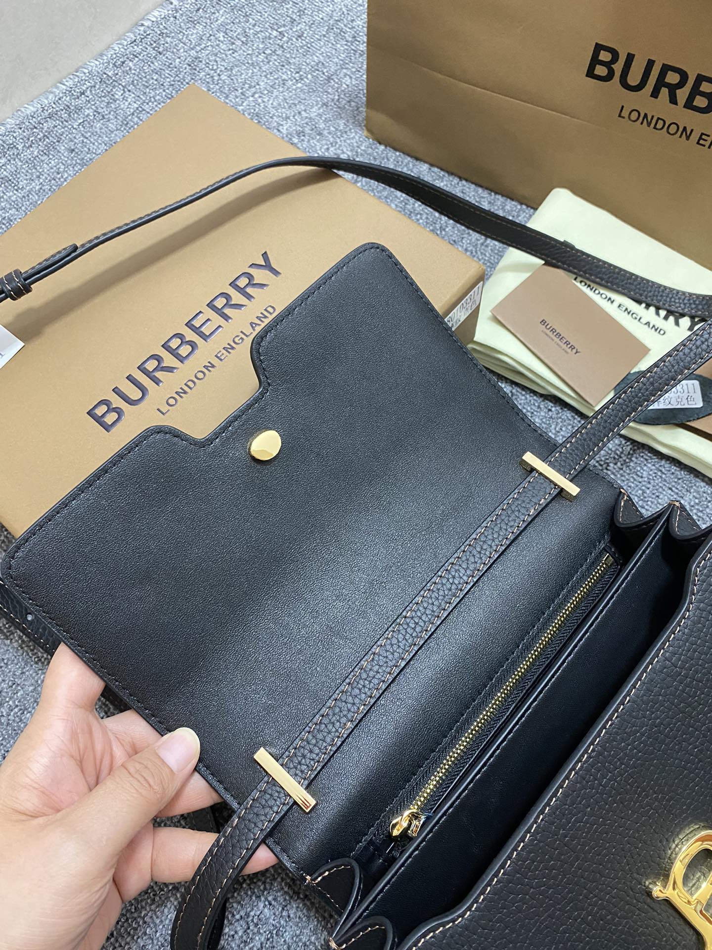 Burberry grainy leather mini TB bag