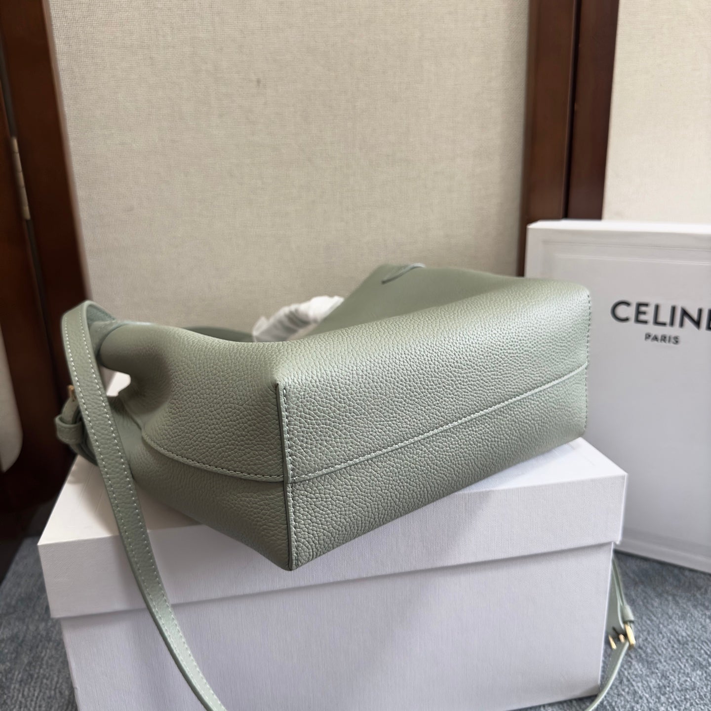 Celine Mini Cabas Anais Cuir Triomphe In Grained Calfskin Leather