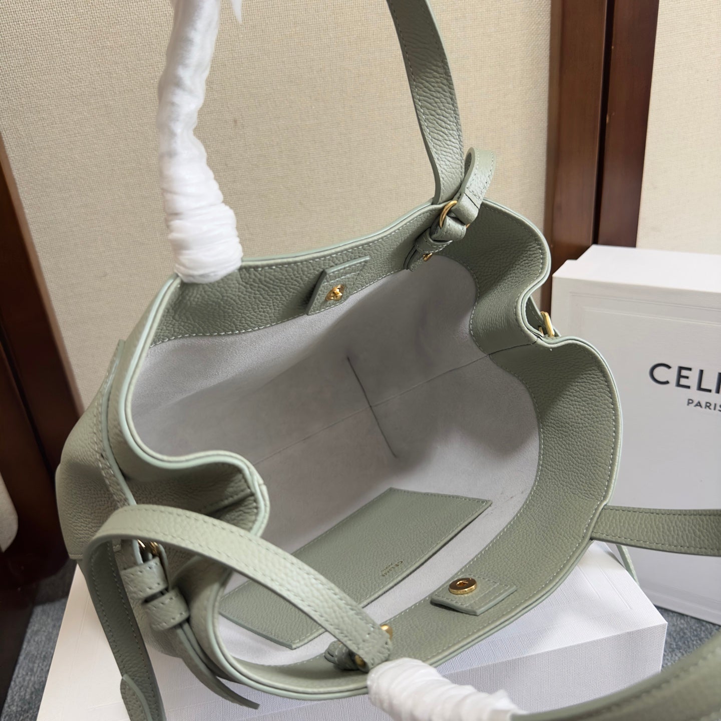 Celine Mini Cabas Anais Cuir Triomphe In Grained Calfskin Leather