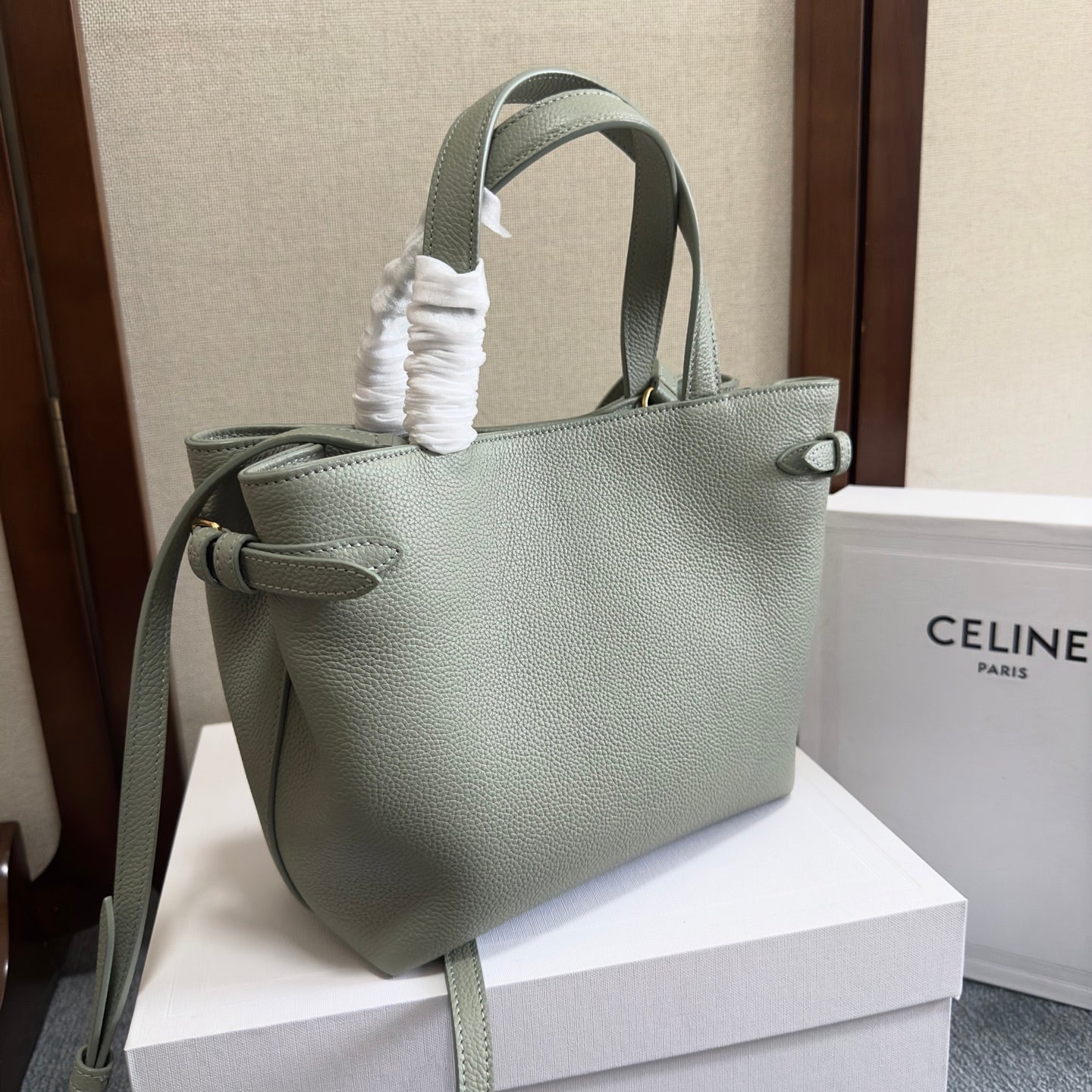 Celine Mini Cabas Anais Cuir Triomphe In Grained Calfskin Leather