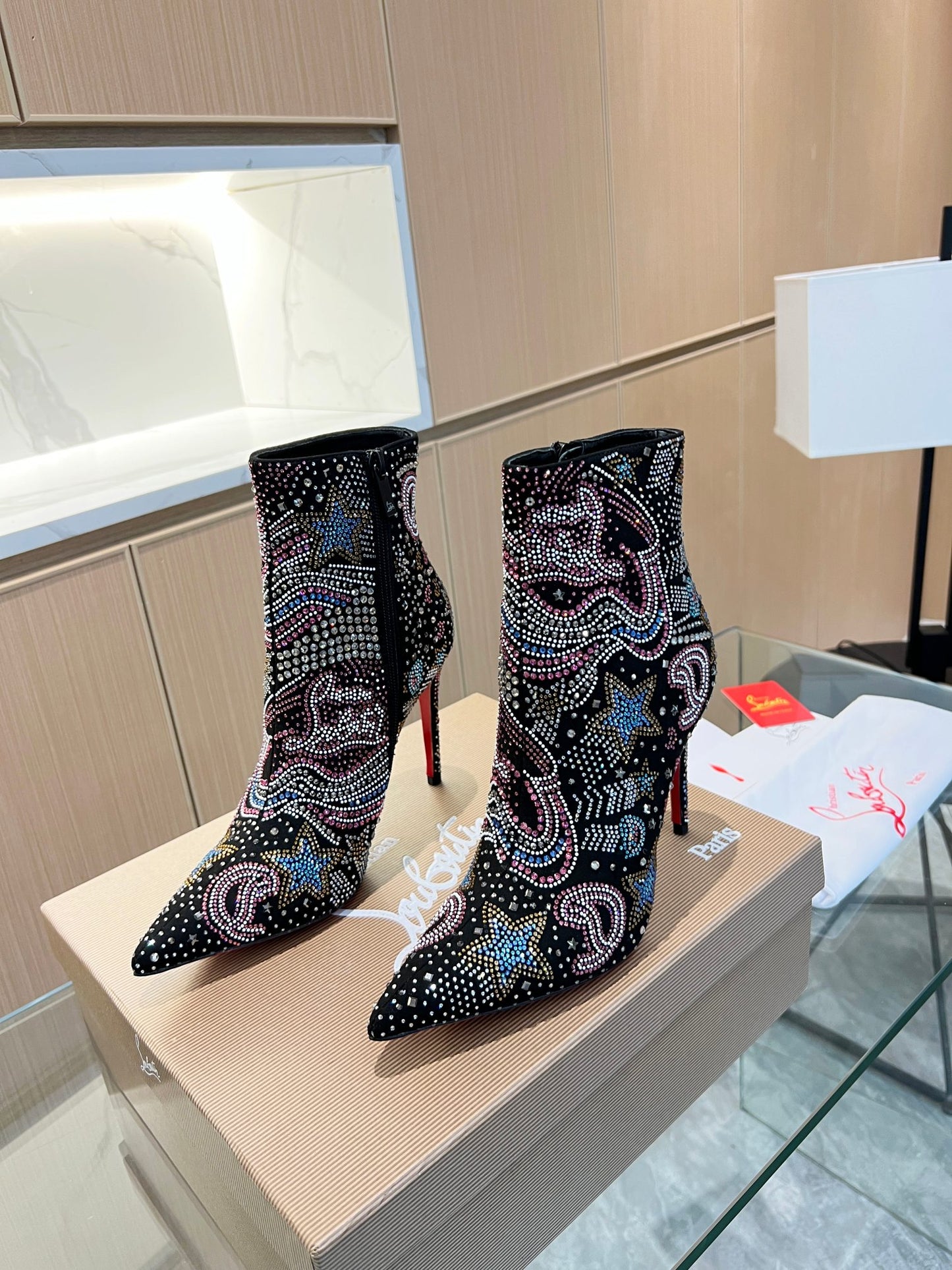 Christian Louboutin So Kate Starlight Red Sole Booties