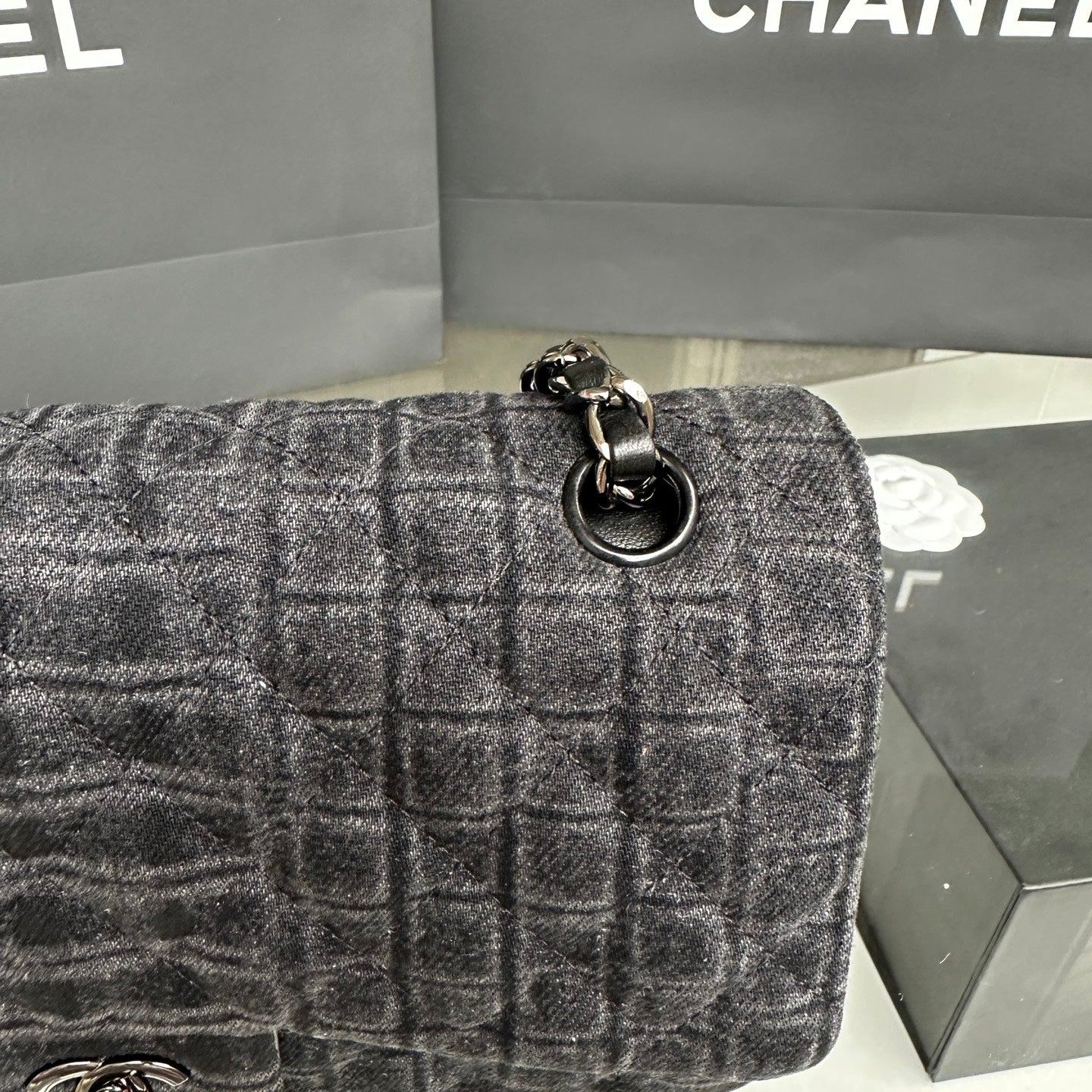 Chanel Pre-owned, Quilted Denim Shoulder Bag, Women, Canvas