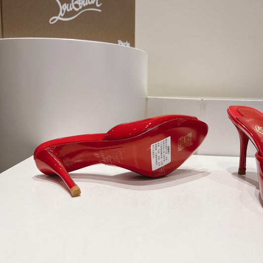 Christian Louboutin Metallic Patent Me Dolly 85 Pumps