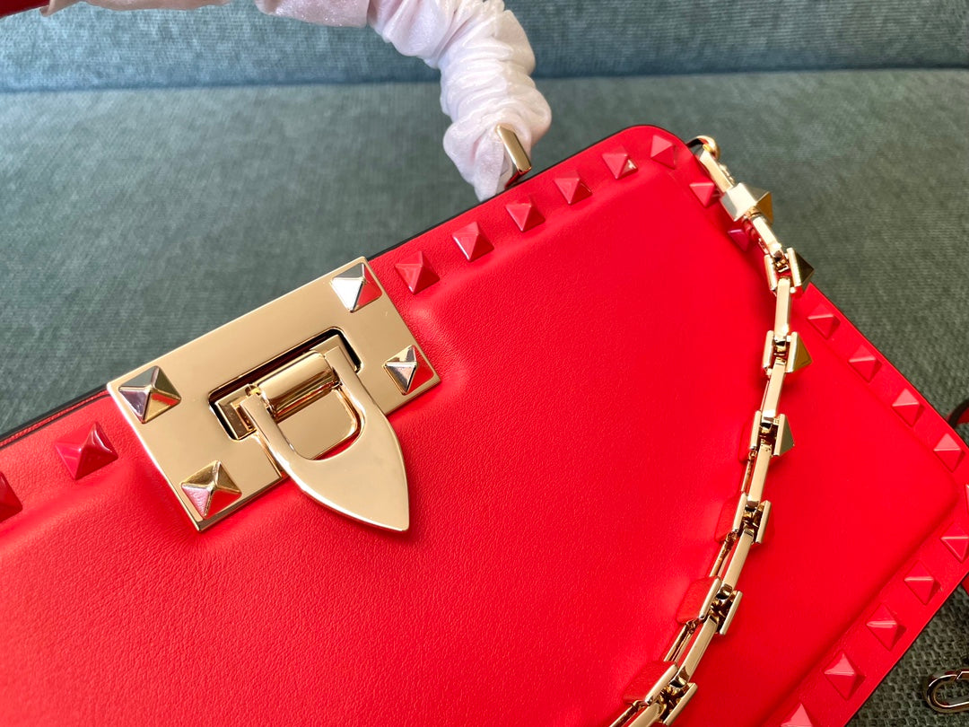 Valentino Garavani Rockstud Calfskin Handbag Woman Ivory Onesize