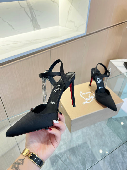 Christian Louboutin Goldina 100 Satin Pump