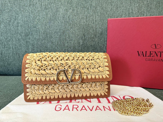 Valentino Garavani Raffia Shoulder Bag