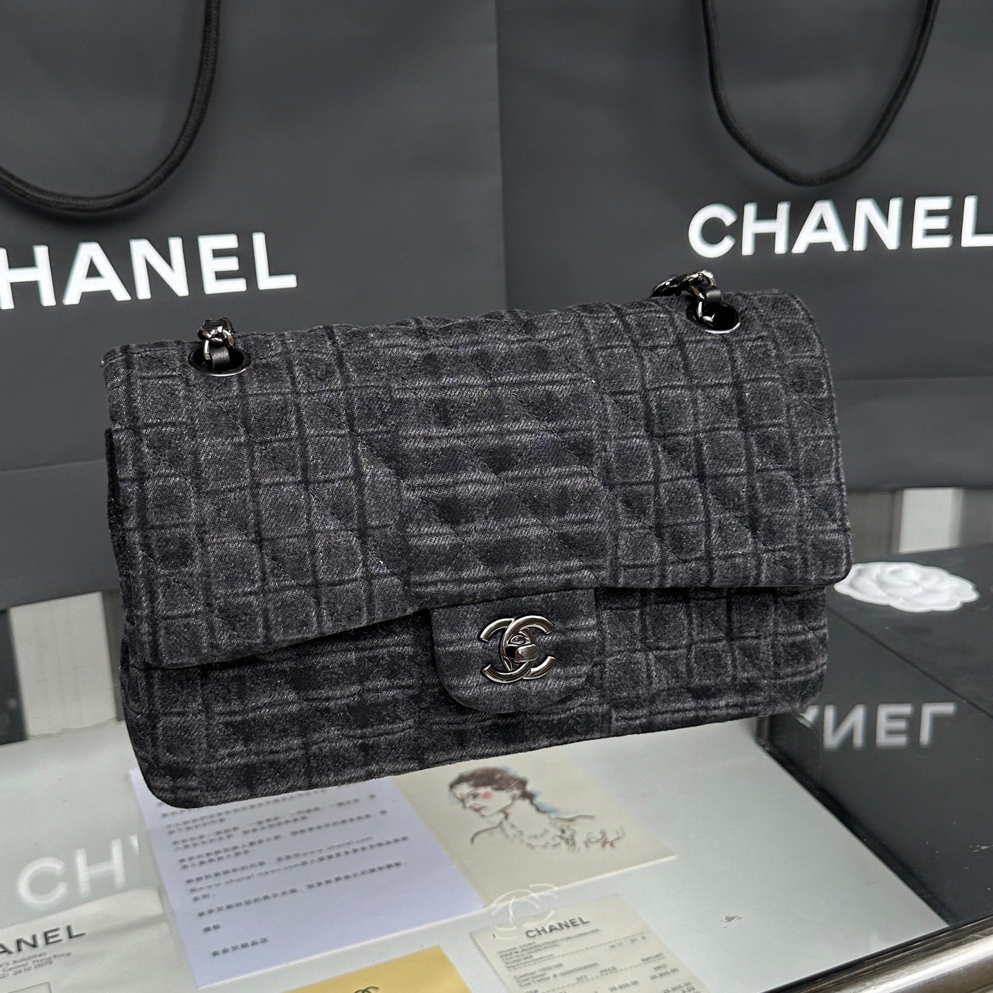 Chanel Pre-owned, Quilted Denim Shoulder Bag, Women, Canvas