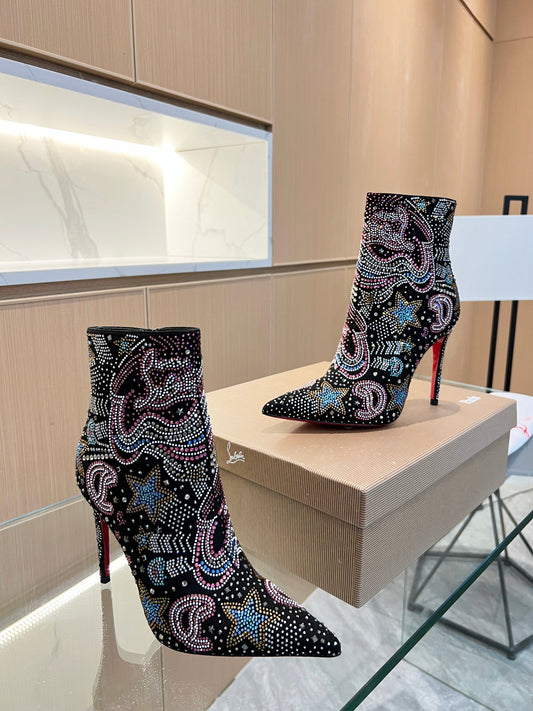 Christian Louboutin So Kate Starlight Red Sole Booties