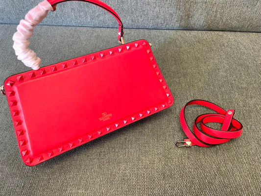 Valentino Garavani Rockstud Calfskin Handbag Woman Ivory Onesize