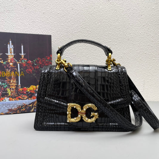 Dolce & Gabbana Amore Crocodile Leather Shoulder Bag
