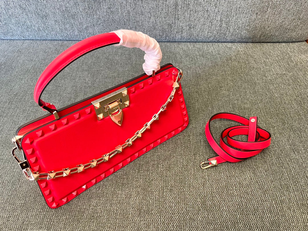 Valentino Garavani Rockstud Calfskin Handbag Woman Ivory Onesize