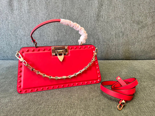 Valentino Garavani Rockstud Calfskin Handbag Woman Ivory Onesize