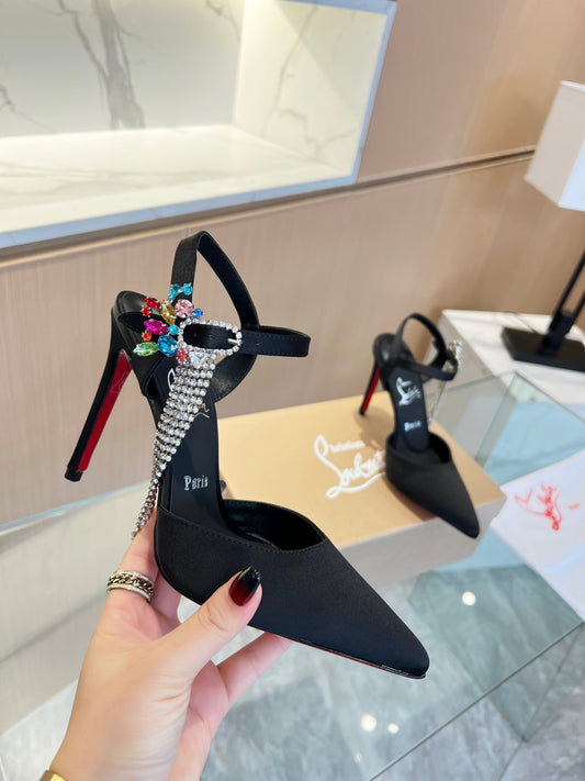 Christian Louboutin Goldina 100 Satin Pump