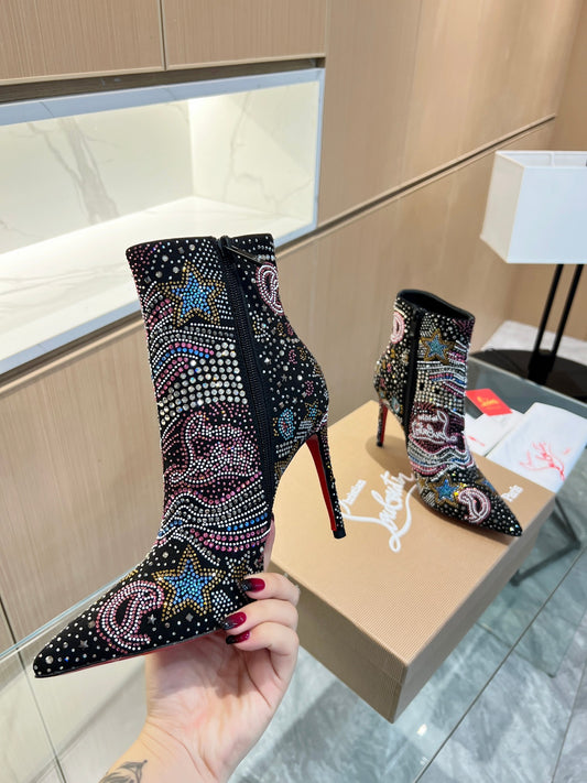 Christian Louboutin So Kate Starlight Red Sole Booties