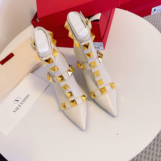 Valentino Garavani Roman Stud Boots in Smooth Leather