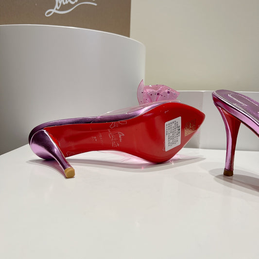 Christian Louboutin Aqua Crystal-embellished Slide Sandals Women's