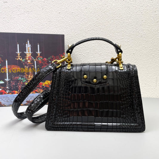 Dolce & Gabbana Amore Crocodile Leather Shoulder Bag