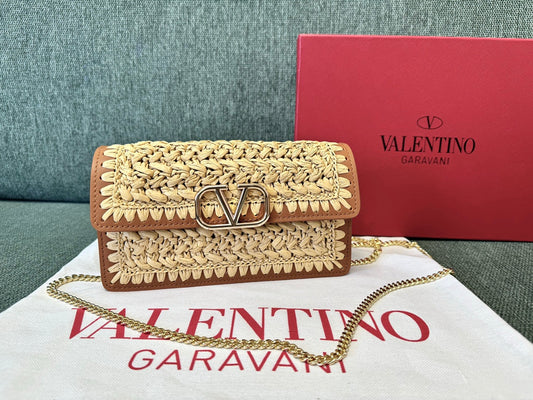 Valentino Garavani Raffia Shoulder Bag